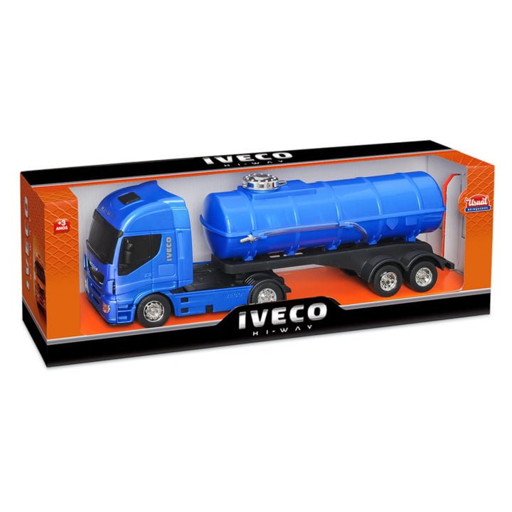 Brinquedo Caminhão Tora Hi Way Iveco Azul
